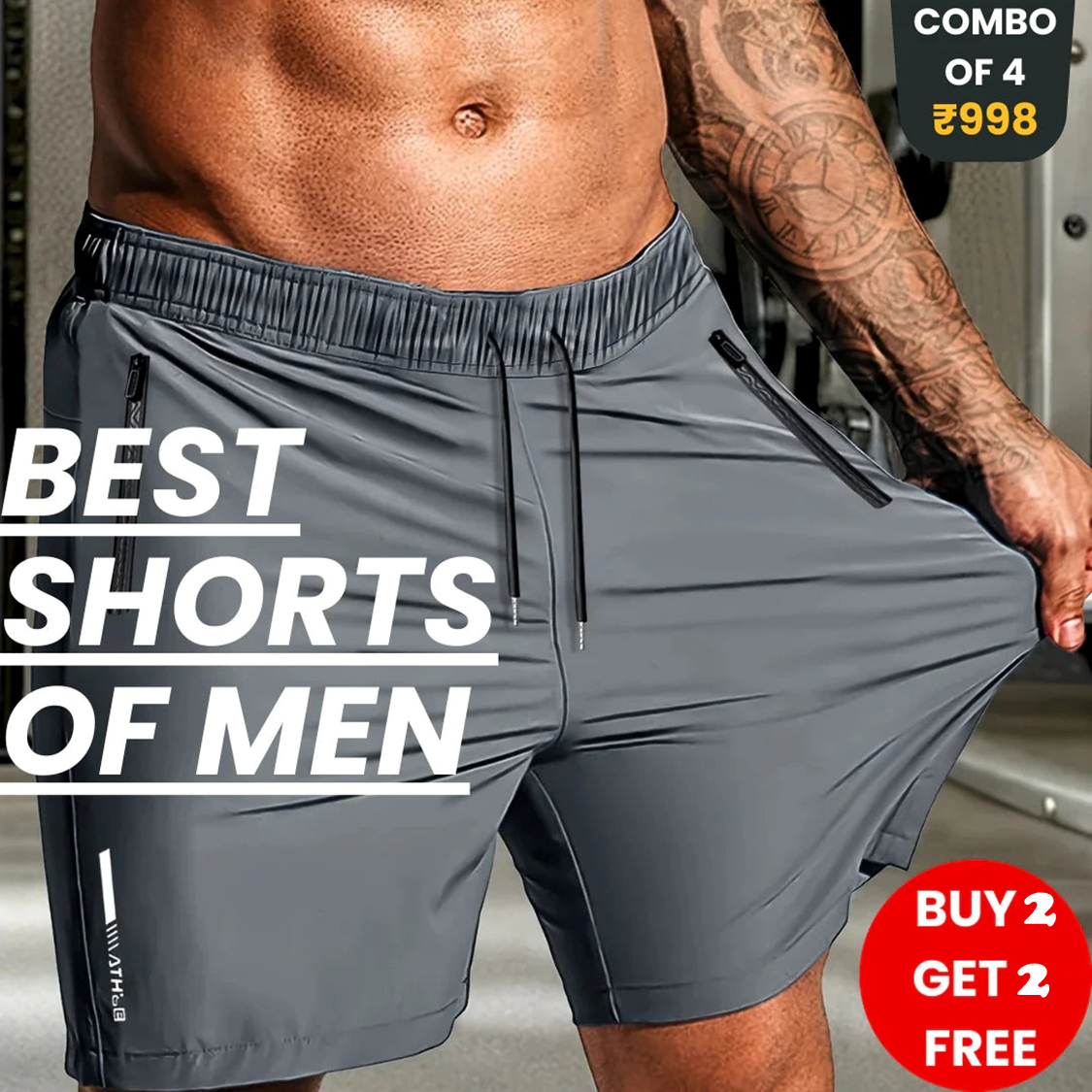 Combo of 4 Stretchable Cotton Shorts | 🔥FLAT 50% SAVING🔥